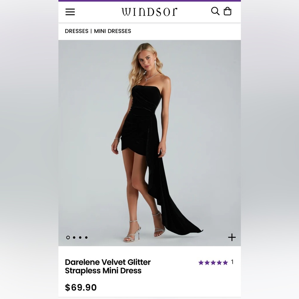 NWT Windsor Darelene Velvet Glitter Dress